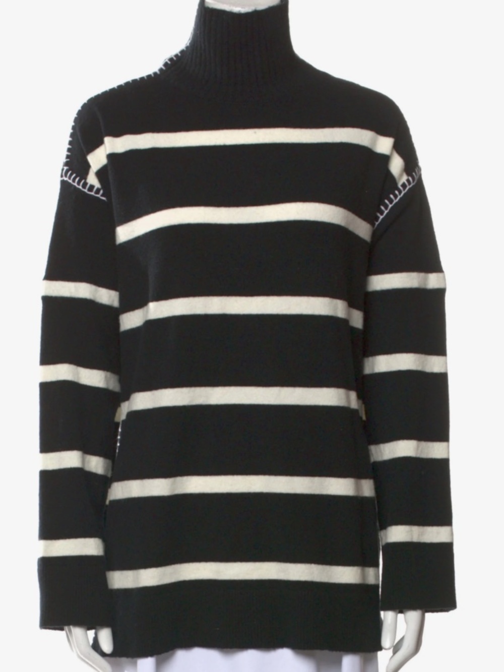 Alice + Olivia  Striped Wool and Cashmere Blend Tunic Sweater